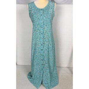 Christopher n Banks Dress Women Size 4 Light Blue Floral Full Length Button Up